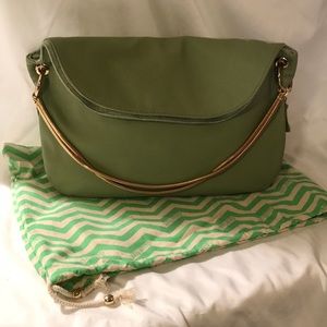 Deux Lux, New Handbag, Green With Gold Accents